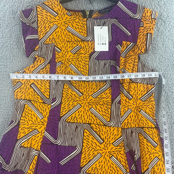 Mae Otti Flowy Flare Womens Dress Colorful 2XL Cotton Art Abstract - Picture 4 of 16